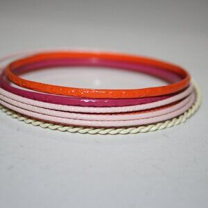 Fun and colorful metal bangle bracelet set 7"